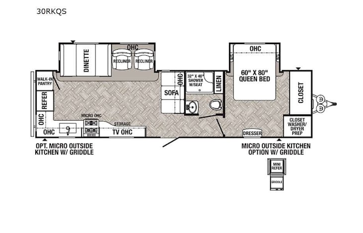 Representative floor plan provided by a trusted RVshare partner.