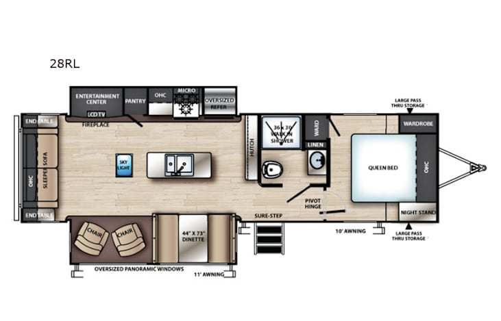 Representative floor plan provided by a trusted RVshare partner.