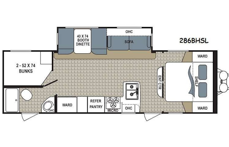 Representative floor plan provided by a trusted RVshare partner.