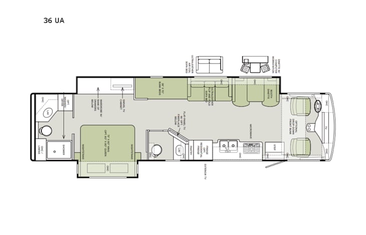 Representative floor plan provided by a trusted RVshare partner.