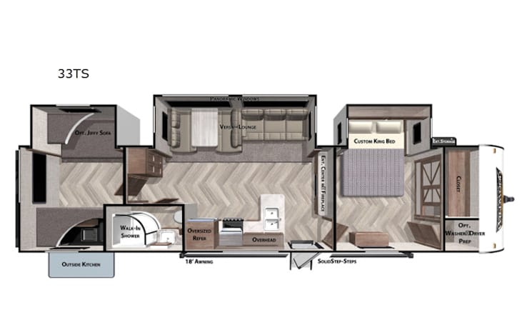 Representative floor plan provided by a trusted RVshare partner.