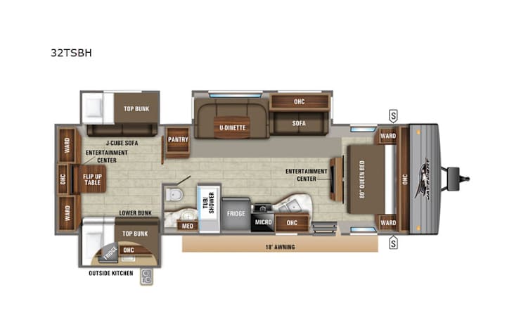 Representative floor plan provided by a trusted RVshare partner.