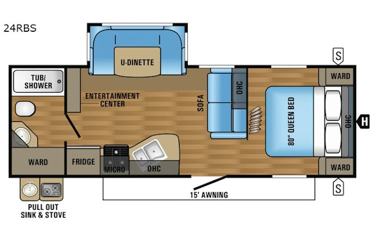 Representative floor plan provided by a trusted RVshare partner.