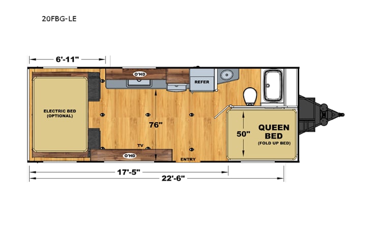 Representative floor plan provided by a trusted RVshare partner.