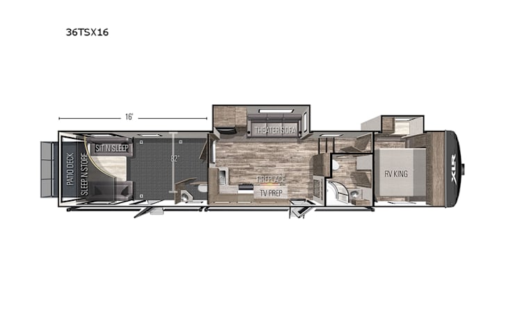 Representative floor plan provided by a trusted RVshare partner.