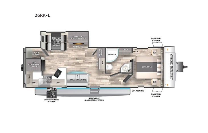Representative floor plan provided by a trusted RVshare partner.