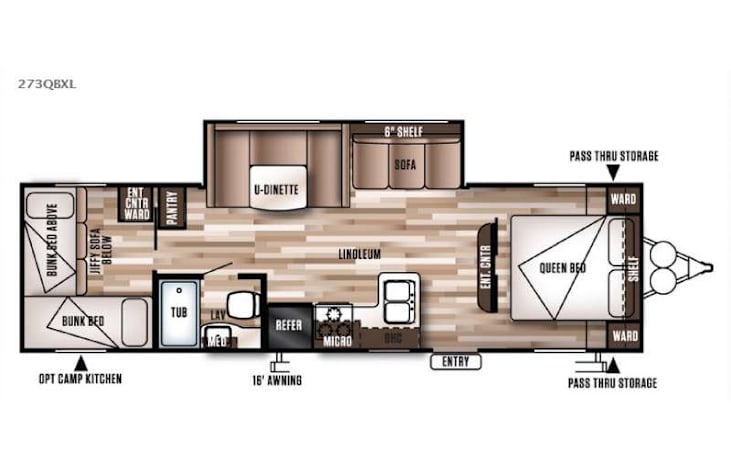 Representative floor plan provided by a trusted RVshare partner.
