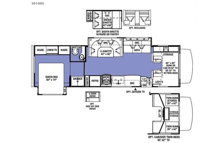 Representative floor plan provided by a trusted RVshare partner.