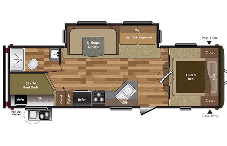 Representative floor plan provided by a trusted RVshare partner.