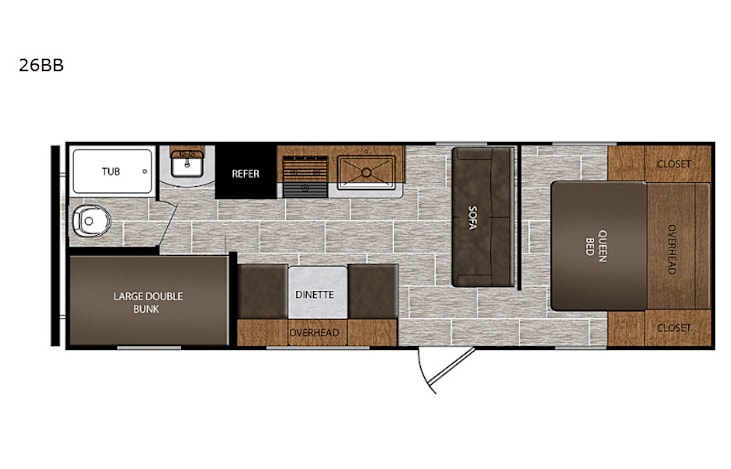 Representative floor plan provided by a trusted RVshare partner.