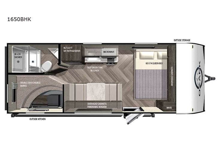 Representative floor plan provided by a trusted RVshare partner.