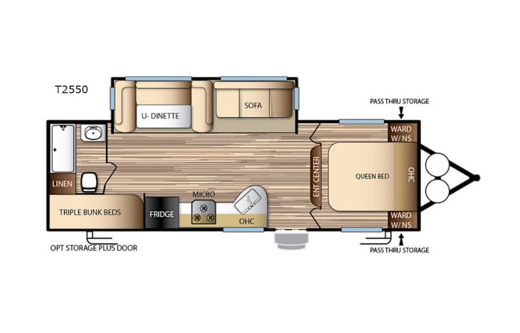 Representative floor plan provided by a trusted RVshare partner.