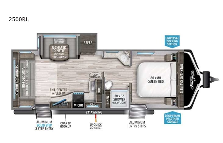 Representative floor plan provided by a trusted RVshare partner.