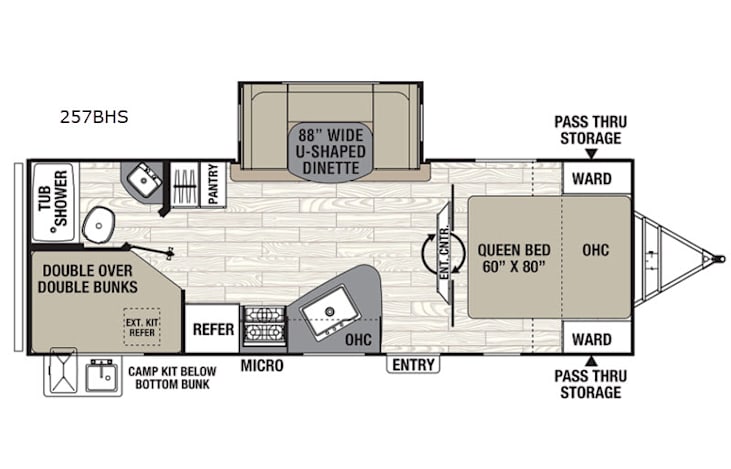 Representative floor plan provided by a trusted RVshare partner.
