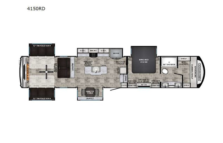 Representative floor plan provided by a trusted RVshare partner.