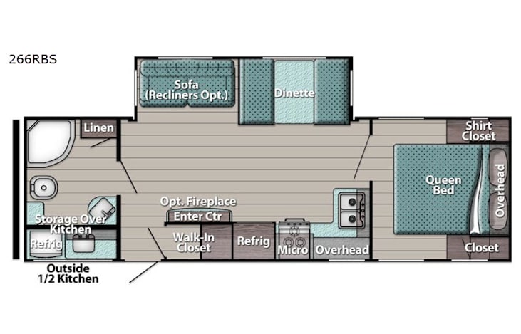 Representative floor plan provided by a trusted RVshare partner.