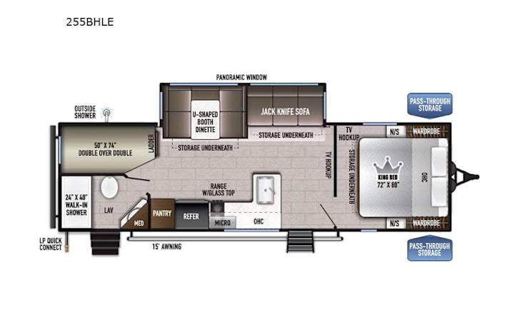 Representative floor plan provided by a trusted RVshare partner.
