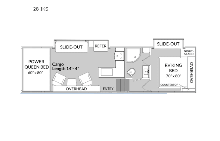 Representative floor plan provided by a trusted RVshare partner.