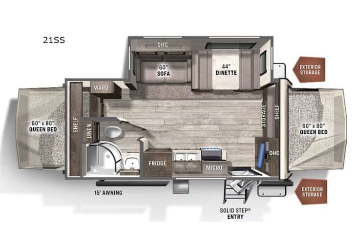 Representative floor plan provided by a trusted RVshare partner.