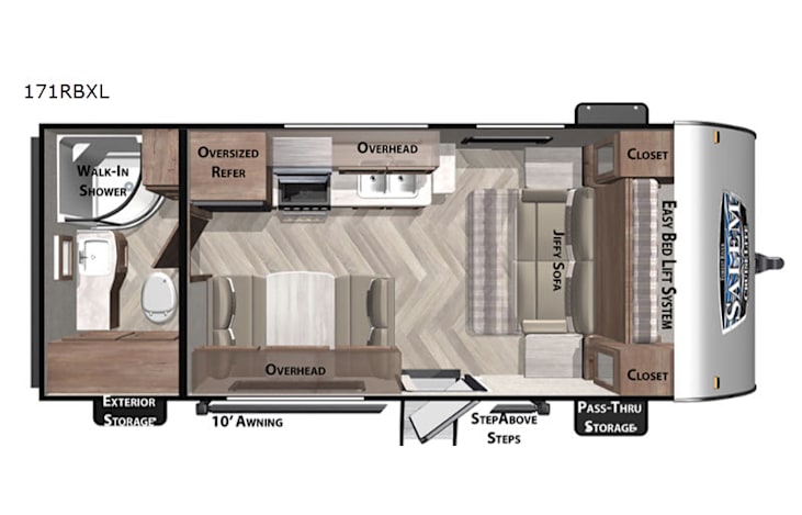 Representative floor plan provided by a trusted RVshare partner.