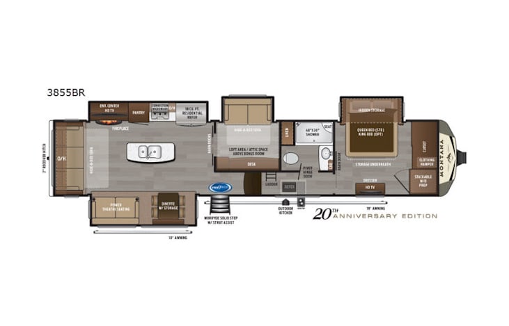 Representative floor plan provided by a trusted RVshare partner.
