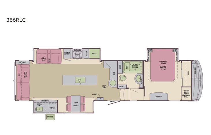 Representative floor plan provided by a trusted RVshare partner.