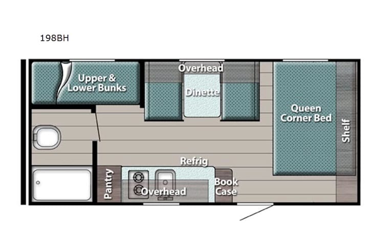 Representative floor plan provided by a trusted RVshare partner.