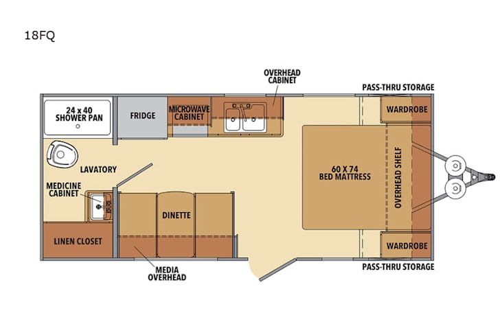 Representative floor plan provided by a trusted RVshare partner.