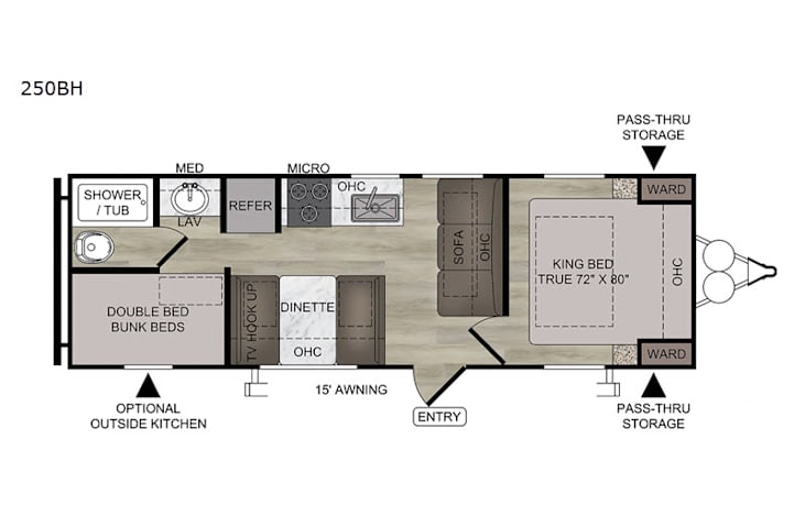 Representative floor plan provided by a trusted RVshare partner.