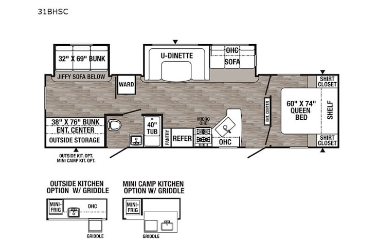Representative floor plan provided by a trusted RVshare partner.