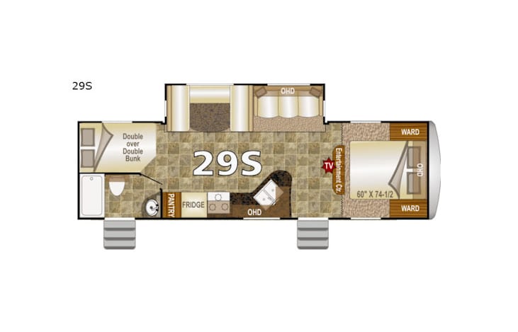 Representative floor plan provided by a trusted RVshare partner.
