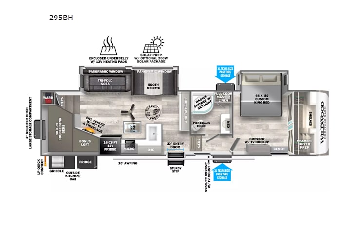 Representative floor plan provided by a trusted RVshare partner.