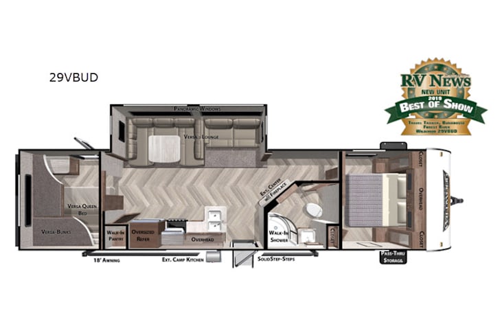 Representative floor plan provided by a trusted RVshare partner.