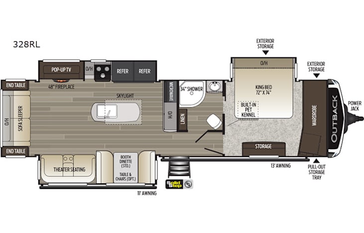 Representative floor plan provided by a trusted RVshare partner.