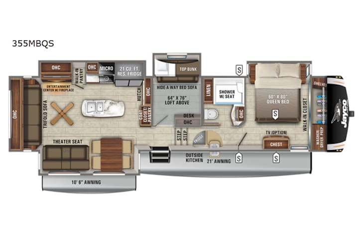 Representative floor plan provided by a trusted RVshare partner.