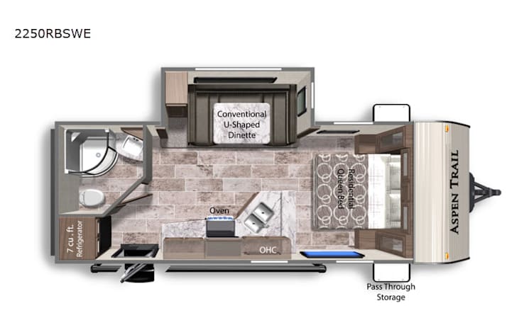 Representative floor plan provided by a trusted RVshare partner.