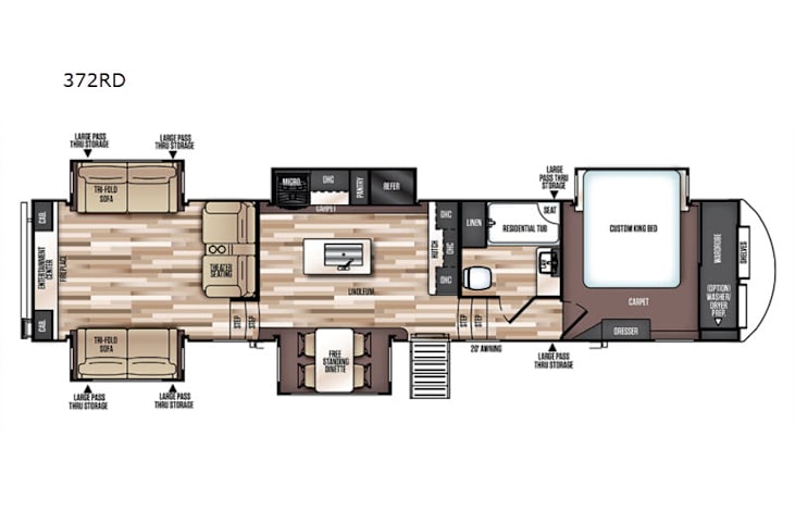 Representative floor plan provided by a trusted RVshare partner.