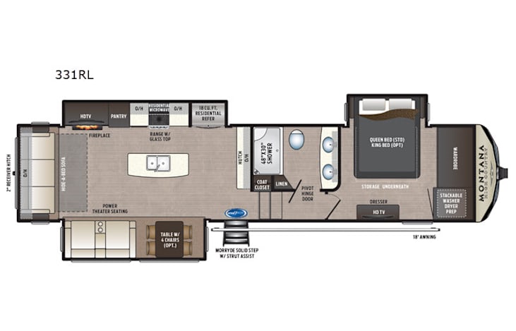 Representative floor plan provided by a trusted RVshare partner.