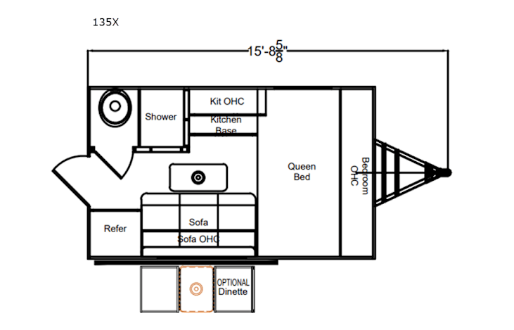 Representative floor plan provided by a trusted RVshare partner.