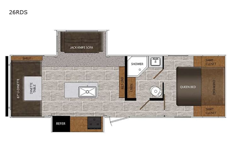 Representative floor plan provided by a trusted RVshare partner.