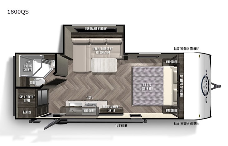 Representative floor plan provided by a trusted RVshare partner.