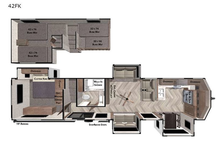 Representative floor plan provided by a trusted RVshare partner.
