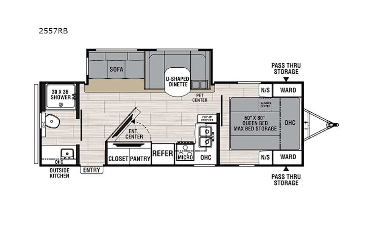 Representative floor plan provided by a trusted RVshare partner.