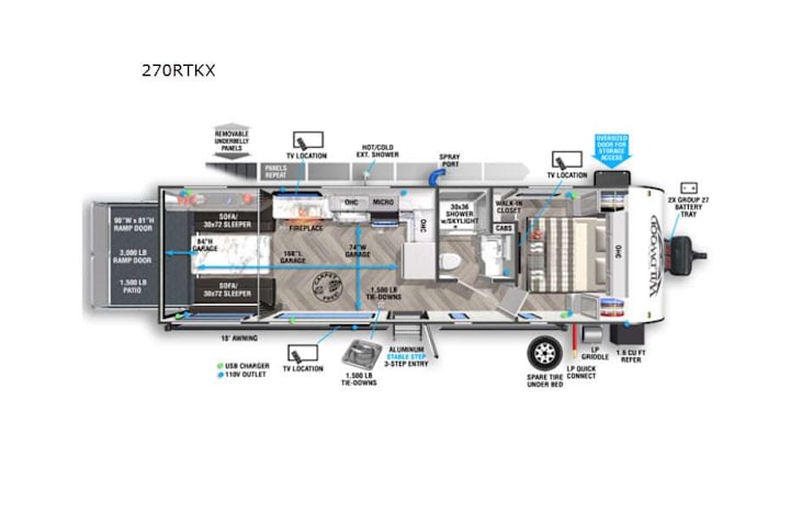 Representative floor plan provided by a trusted RVshare partner.