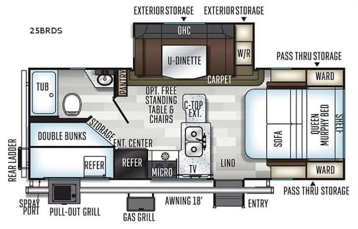 Representative floor plan provided by a trusted RVshare partner.
