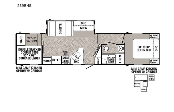 Representative floor plan provided by a trusted RVshare partner.