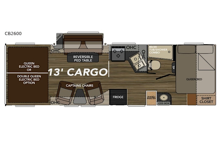 Representative floor plan provided by a trusted RVshare partner.