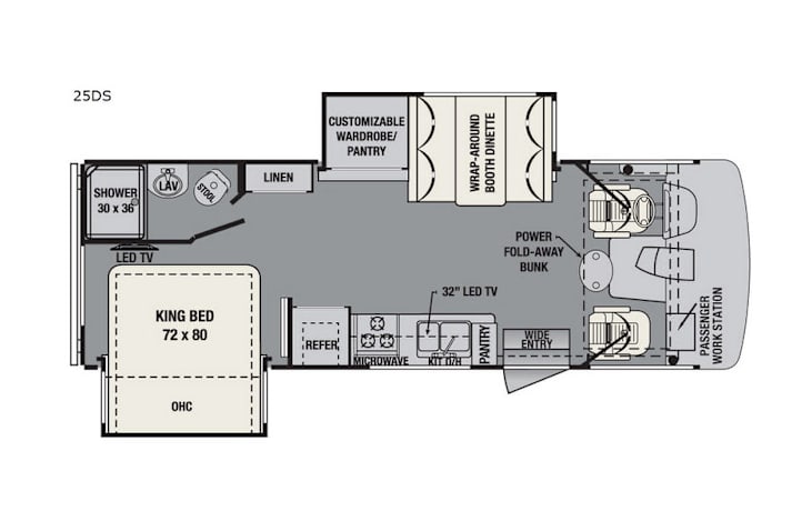 Representative floor plan provided by a trusted RVshare partner.