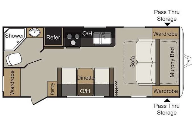 Representative floor plan provided by a trusted RVshare partner.