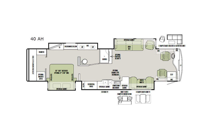 Representative floor plan provided by a trusted RVshare partner.